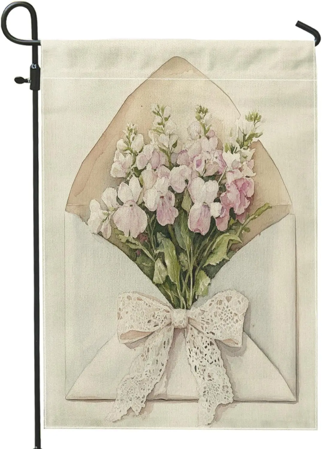 Spring Sweet Peas Garden Flags 12”x18” Double Sided for Outside, Funny Flowers Leaf Envelope Front Yard Backyard Vertical Ho ZZM
