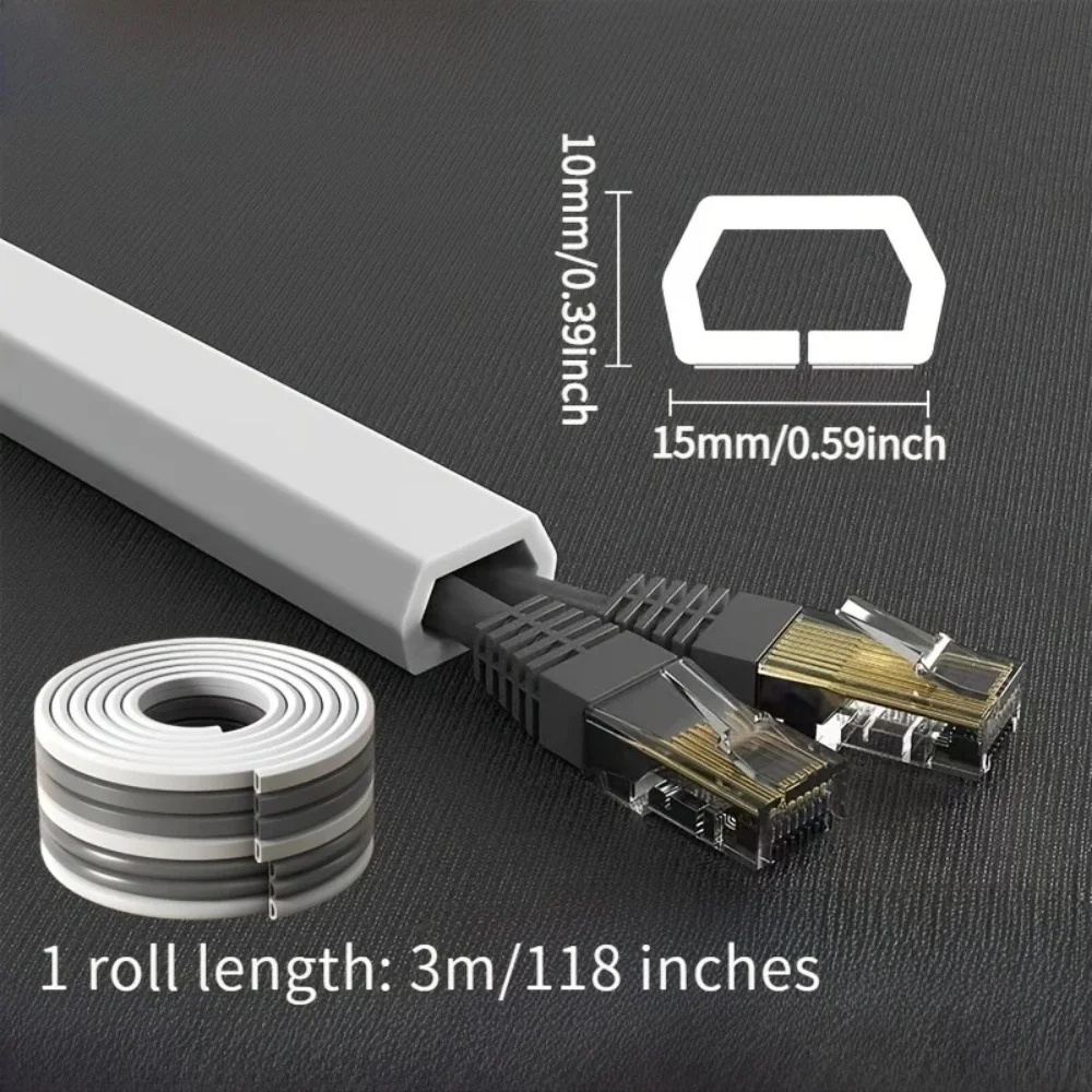 1PC 1/3M Zelfklevende PVC Kabelmanagement Strip Decoratieve Draadbescherming Strip Geschikt voor het Bedekken van Draden op Muren Vloeren