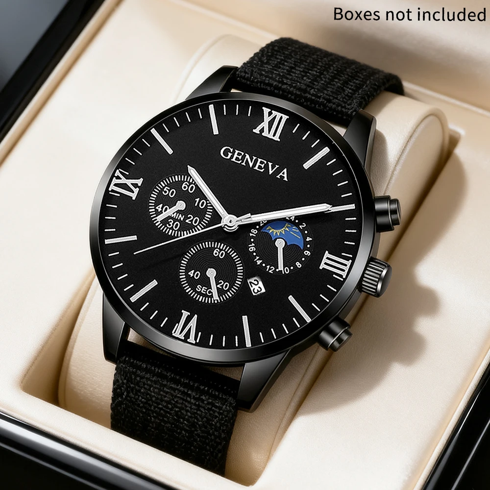 4pc men's watch and home accessory set, stylish and casual, trendy latest model, the best choice for gifts