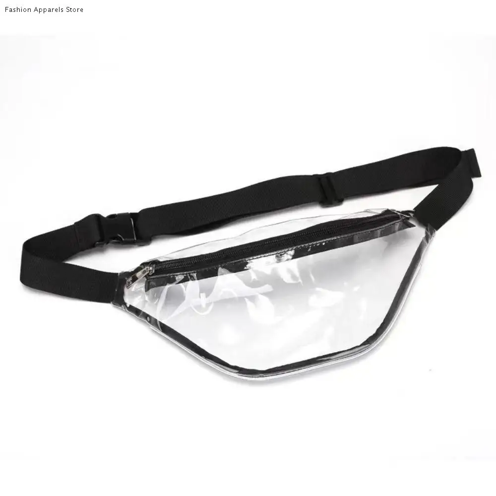 

Waterproof Transparent Waist Bag Zipper Water-Sprinkling Festival PVC Chest Bag Korean Style Banana Storage Bag