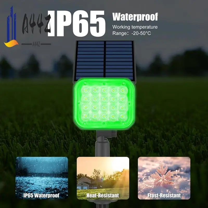 

A44Z-Solar LED Light Super Bright Green Lawn Light For Garden Adjustable Brightness Solar Spotlight IP65 Waterproof