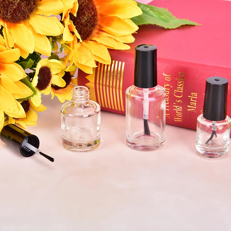 1Pcs 5/10/15ml Empty Glass Nail Polish Bottle With Brush Nail Oil Glass Bottle