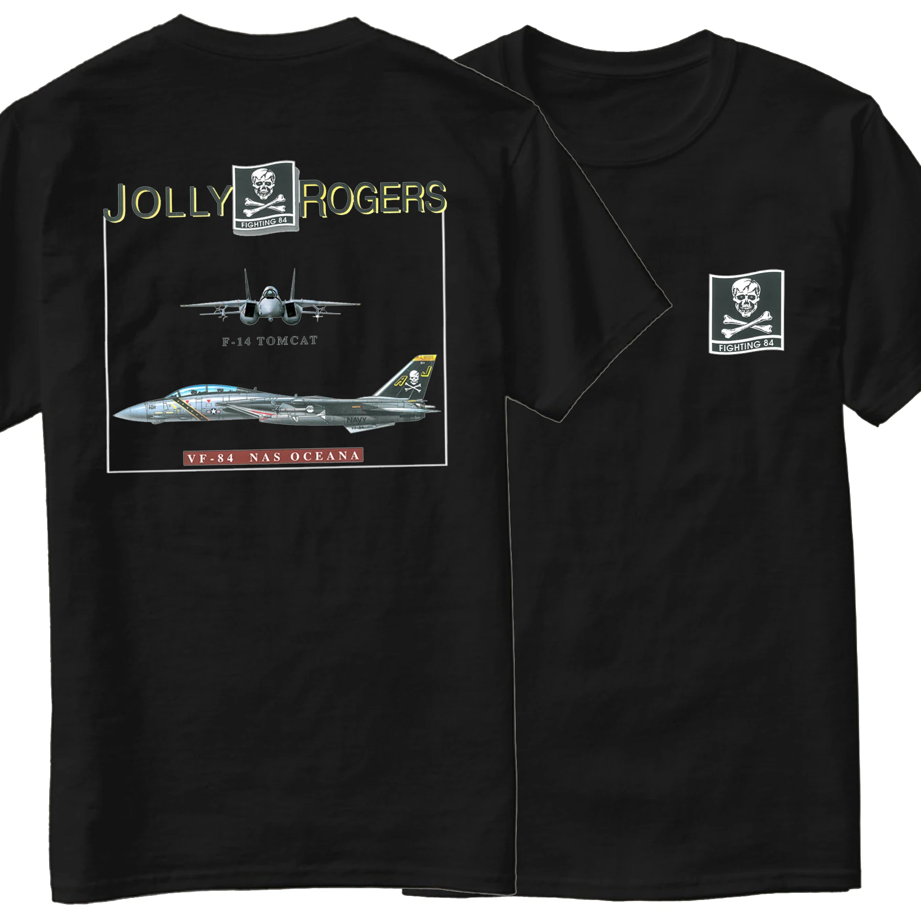 Naval VF-84 Jolly Rogers Squadron F-14 Tomcat T-Shirt Short Sleeve Casual 100% Cotton O-Neck Summer Mens T-shirt