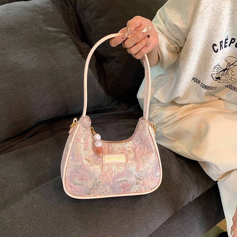 Summer Fashion Shoulder Bag Candy Color Embroidery Light Luxury Designer Bag High Appearance Level Crossbody Bag Casual Handbag