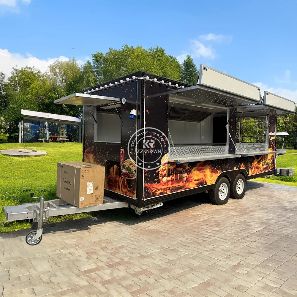Aangepaste Food Truck Street Pizza Hamburger IJskar Mobiele Catering Trailers Concessie Fast Food Trailer Volledig uitgerust