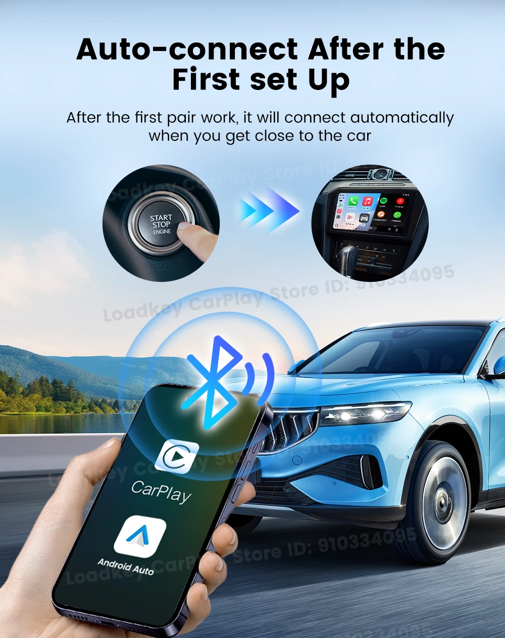 Carlinkit 5.0 2air Wireless CarPlay Android Auto Wireless Adapter 2in1 Plug and Play Auto Connection 5.8Ghz WiFi Bluetooth GPS