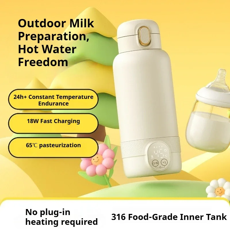 

Universal Serial Bus Portable Cordless Fast Heating Kettle Rechargeable Bottle Warmer for Home Motel Hotel Use