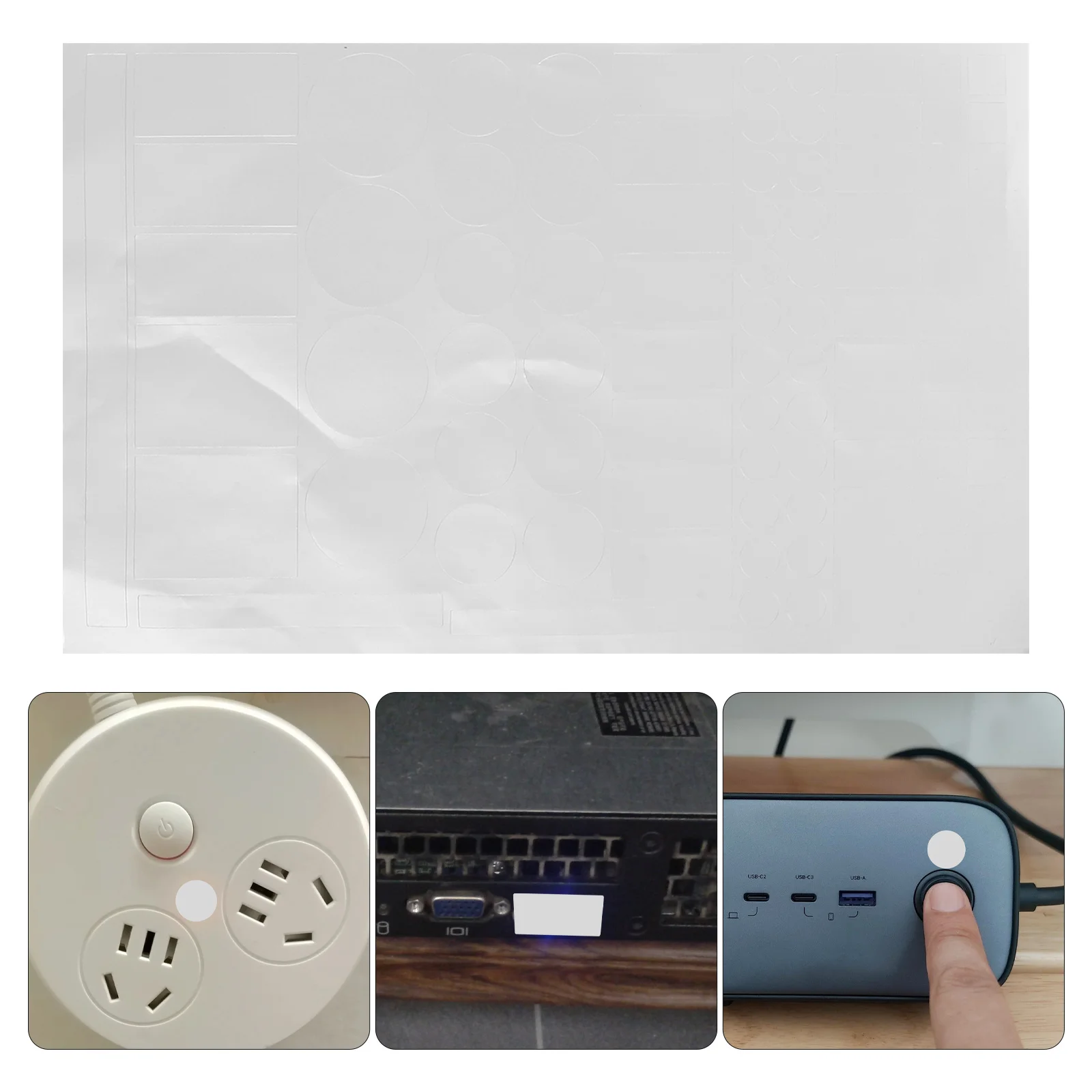 

2pcs 2 Sheets Led Light Blocking Stickers Blackout Self Adhesive Pvc Decorative Film For Router Air Conditioner Glare Reduction