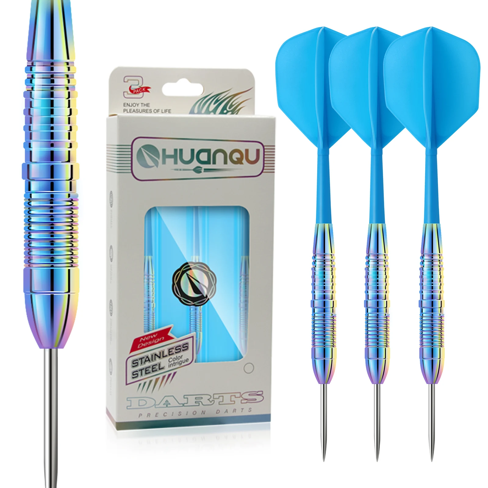 Professionele rvs dartset met extra shafts en dartflights_voghion.com