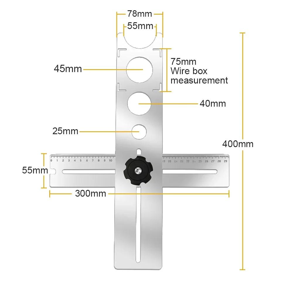 360 Degree Adjustable Universal Tile Marble Glass Ceramic Floor Drilling Hole Tools Hole Opener Locator Position Ruler Puncher