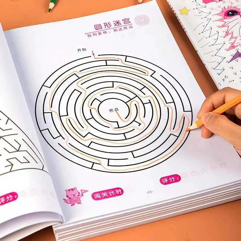 

Thinking Tracing Workbook Reusable Practice Copybook Pen Control Training Magical Maze Book Digital Connection Drawing