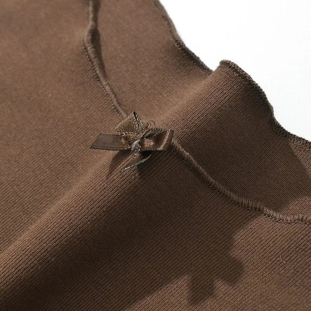 2025 sexy orelhas de madeira em camadas babados hem vestido de manga longa feminino o pescoço cintura baixa magro vestidos curtos mini robe