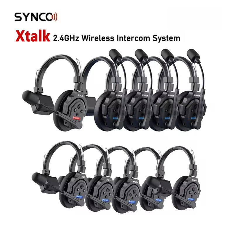 

Synco Xtalk 2.4G Full-Duplex Single-Ear Remote Headset Wireless Intercom System for Film and Television Shooting Team Studio