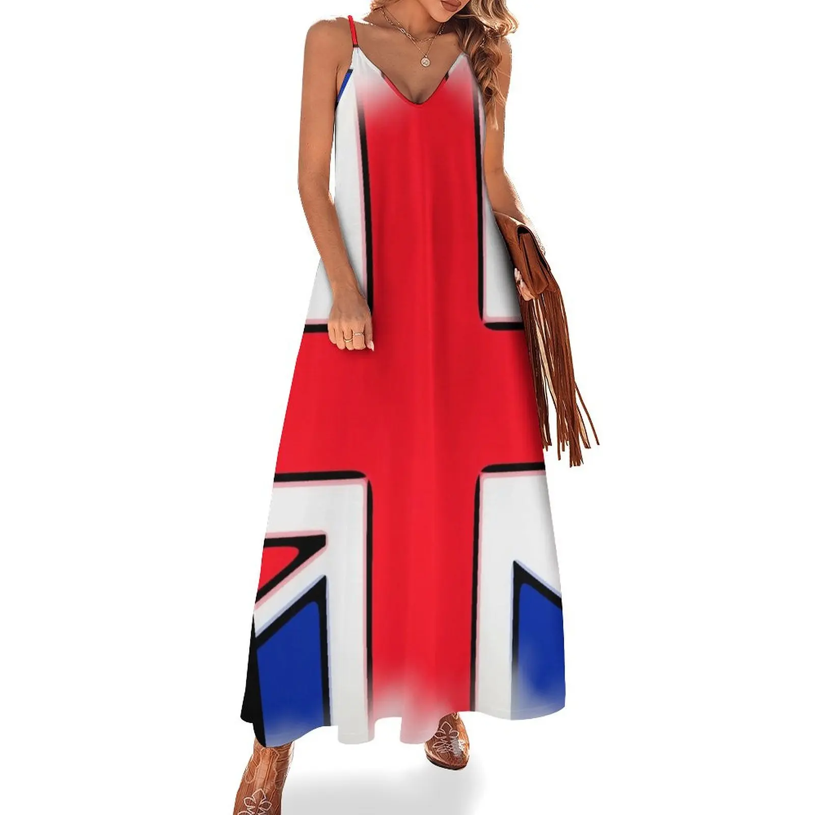 

United kingdom sylized flag Sleeveless Dress women clothes women long dresses prom clothes clothing women summer 2024