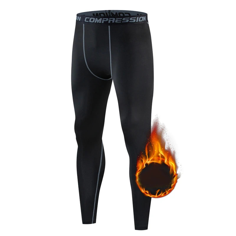 Sous-vêtements thermiques pour hommes collants de compression S-3XL hommes basket-ball course sourire doublé couche de base ensemble pour temps froid