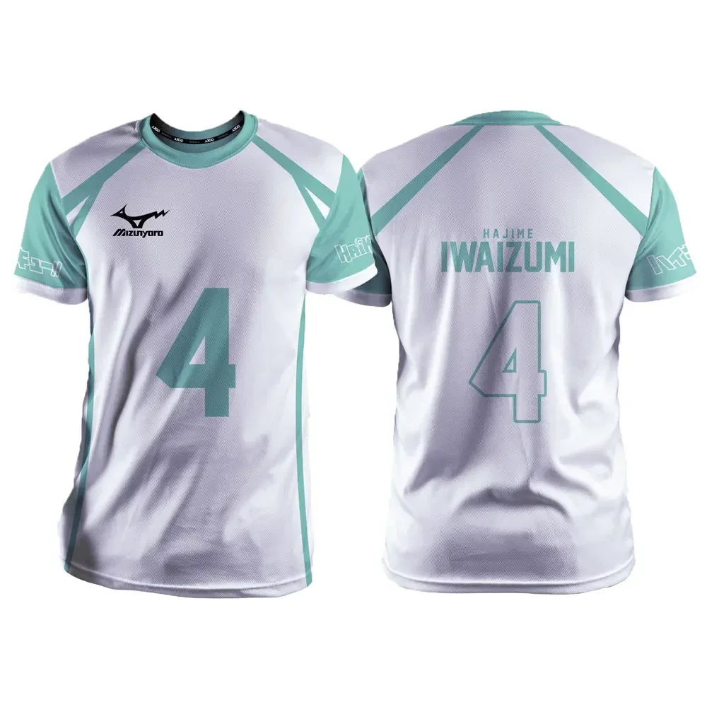 Haikyuu Aoba Johsai White Cartoon Anime Cosplay Men Jersey Summer Short Sleeve Children Tee Tops 2024 Fashion Mens T-shirt