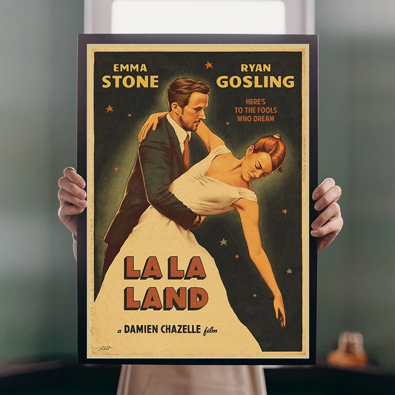 LA LA LAND movie Retro Kraft Paper Poster Retro Wall art crafts sticker Living Room Paint Bar Cafe Decorative Paintings