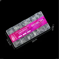 New Medium 600Pcs Almond Nail Tips, Almond X Gel Nail Tips Clear Fake Nails Full Cover Acrylic Nails Tips for Extension Nail