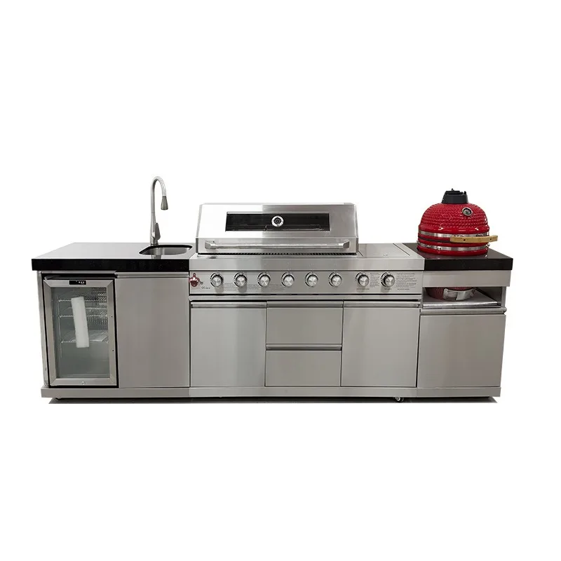 Integral courtyard BBQ grill Outdoor kitchen Garden bar BBQ grill Villa kitchen
