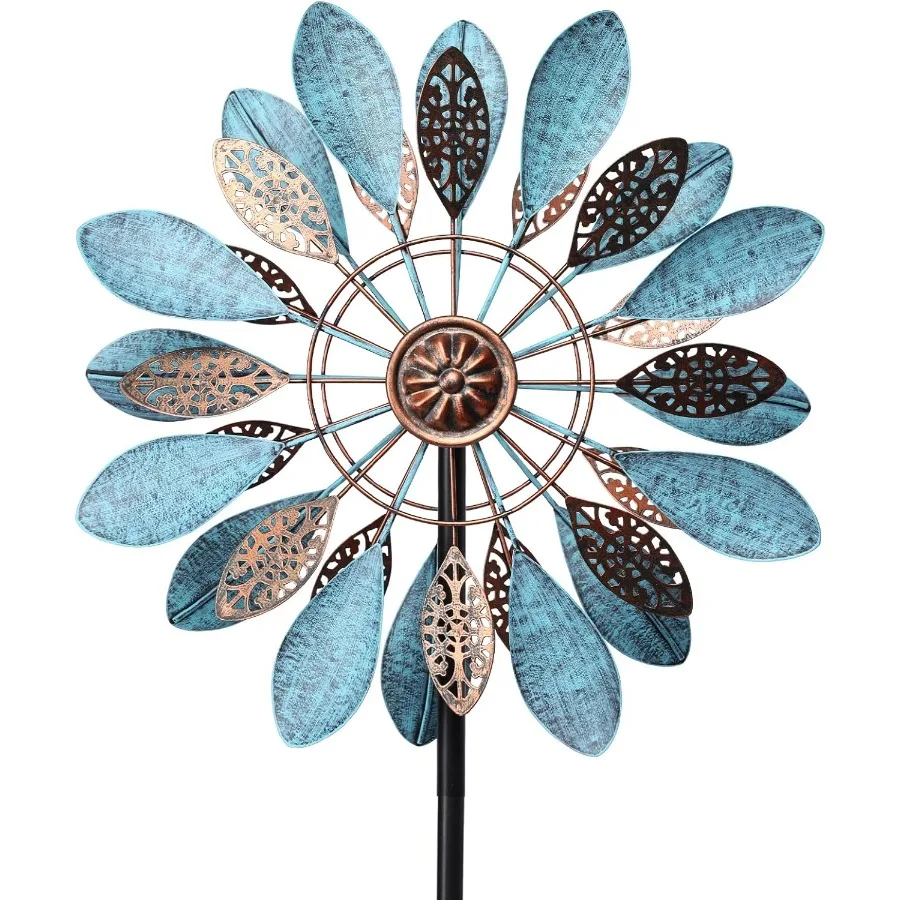 

Wind Spinners Outdoor - Metal Wind Spinner Windmill 4.3 Ft Kinetic Wind Sculpture and Spinners for Yard Patio Lawn Decor