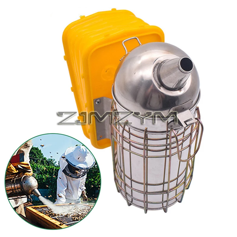 Beekeeping Smoker Stainless Steel Equipment Hive Box Tool Supplies For Beehive Bee Manual Smoke Maker With Hanging Hook Tools