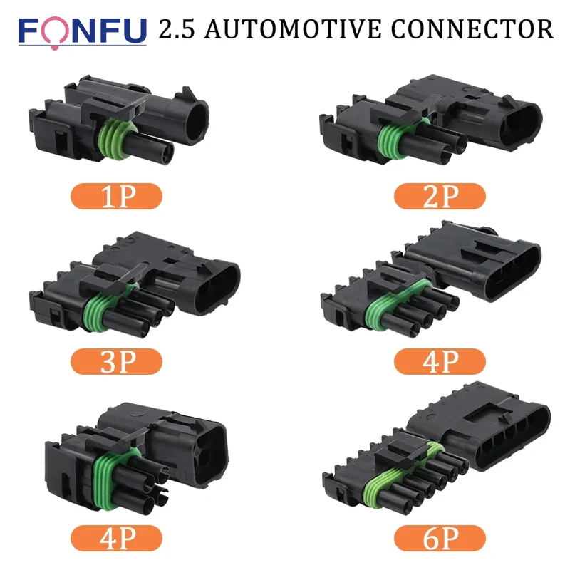 

5/20/100Sets 2.5 Series Delphi GM DJ Connector 1 2 3 4 6Pin Automotive Electrical Socket FemaleMale Weather Pack Plug Automobile