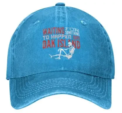 

2026 Waiting For Something To Happen On Oak Island Dad Hats Adjustable Baseball Cap Denim Vintage Hat Outdoor Strapback Cap