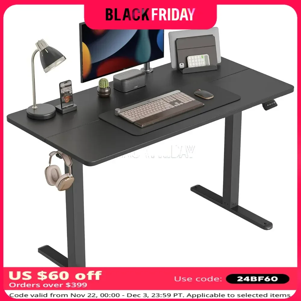 

Electric Standing Desk, 40 x 24 Inches Height Adjustable Sit Stand Desk, Ergonomic Home Office Computer Workstation, Black