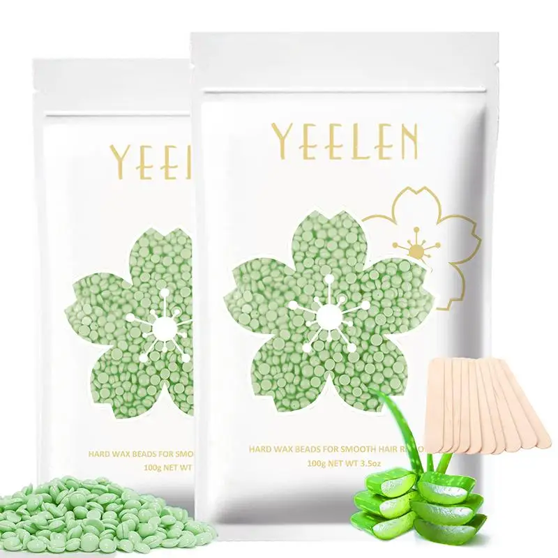 

Hard Wax Beads 200g Hair Removal 10 Sticks Brazilian Waxing for Bikini Face Legs Armpit Eyebrow Chest Legs Armpit for Women Men