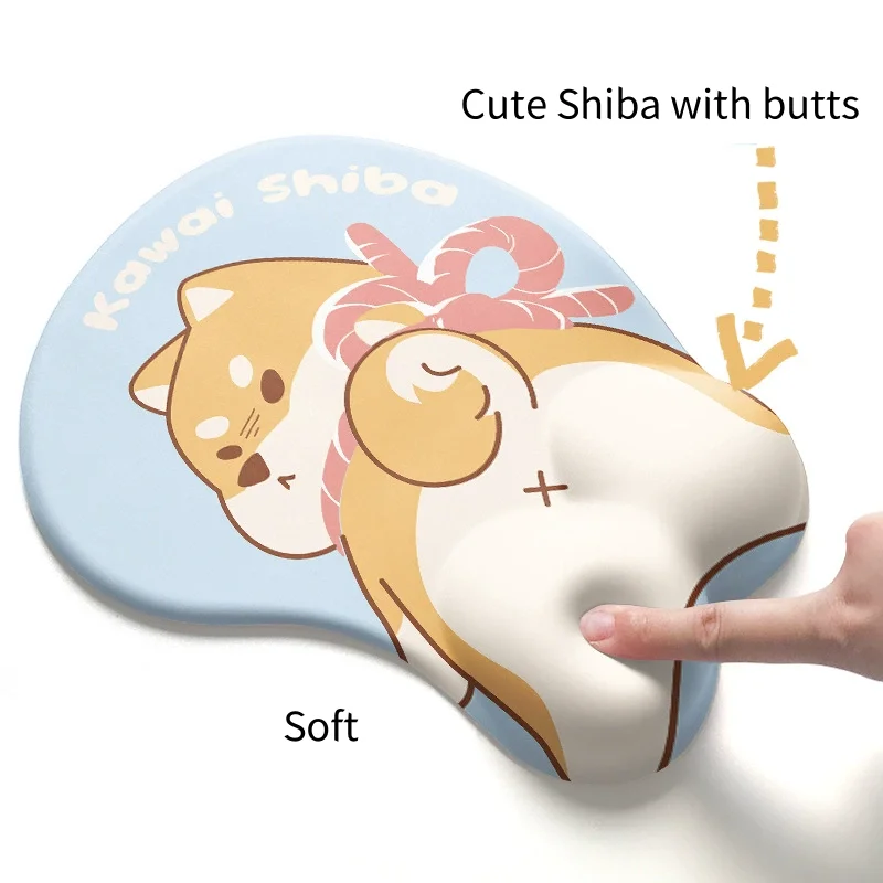 

Cute dog mouse pad Three-dimensional high bounce memory sponge, wrist protection Control Desk Pad Mouse Mat High-Grade Desk Mat