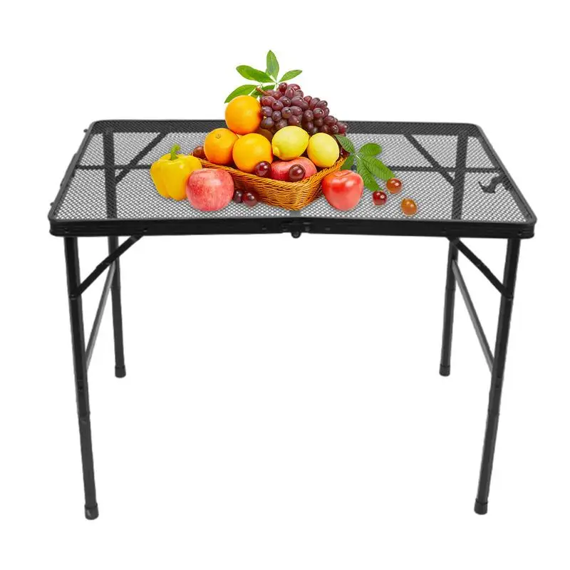 

Aluminum Folding Beach Table Folding Table For Outdoor Use Heat Resistant Large Space Side Table For Backpacking Fishing