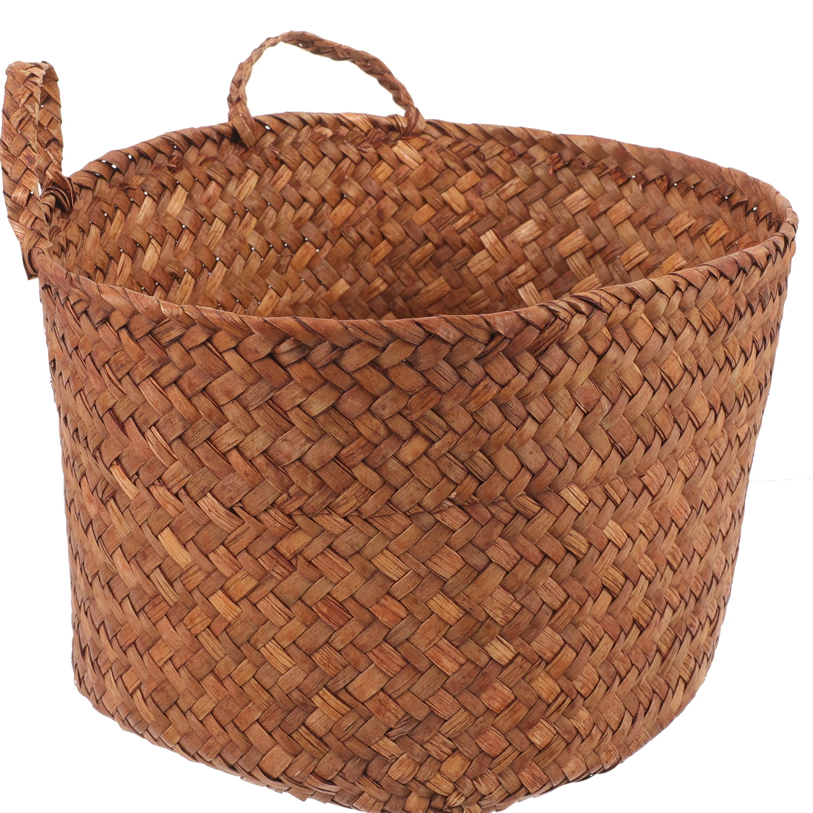 

1pcs Large Straw Storage Basket Hand-woven Cat Ears Woven Basket for Home Decor Desktop Storage Key Organizer Straw Material