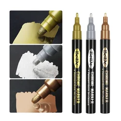 1 Pcs Mirror Chrome Marker Gold Sliver Copper Permanent Reflective Paint Pen for Model Metal Glass DIY Painting