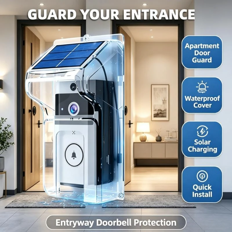 Solar Powered Waterproof Video Doorbell Provides Remote Intercom For Courtyard Gate Visitor Information Collection