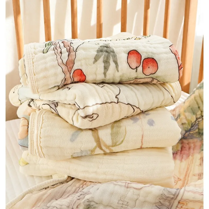 Baby Towel Newborn 2026 New Soft Breathable 6-layer Large Size Bamboo Cotton Gauze Baby Swaddle Cartoon Blanket - view 6