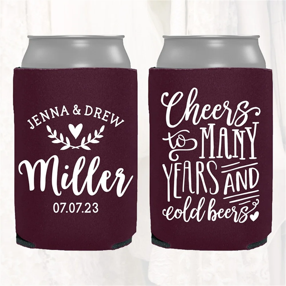 

Personalized Wedding Can Cooler | Cheers to Many Years and Cold Beers | Customized Wedding Favors | Beverage Insulators, Beer Hu