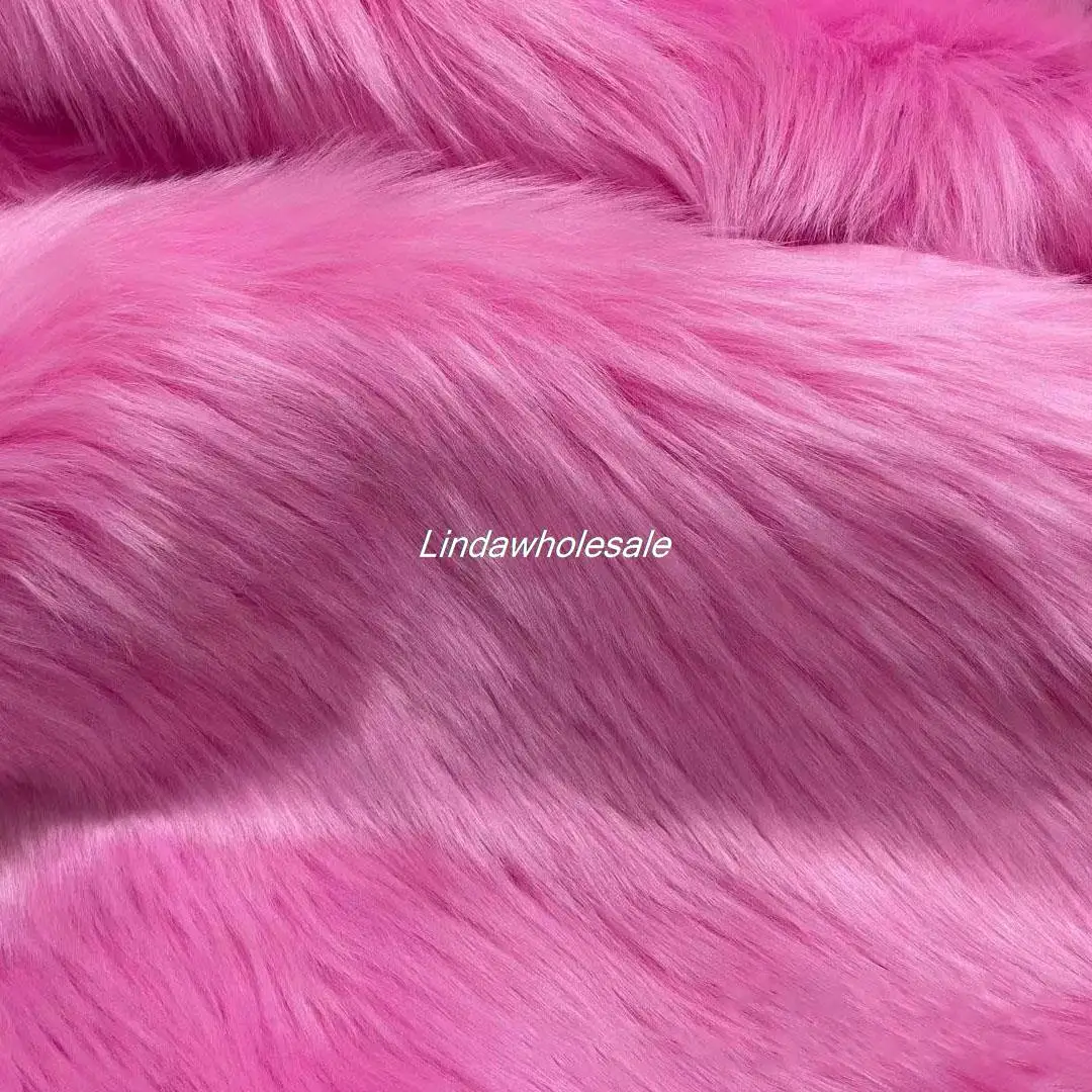 High quality wholesale pink fox fur plush fabric,Carpet Home Textile Plush material,faux fur fabric