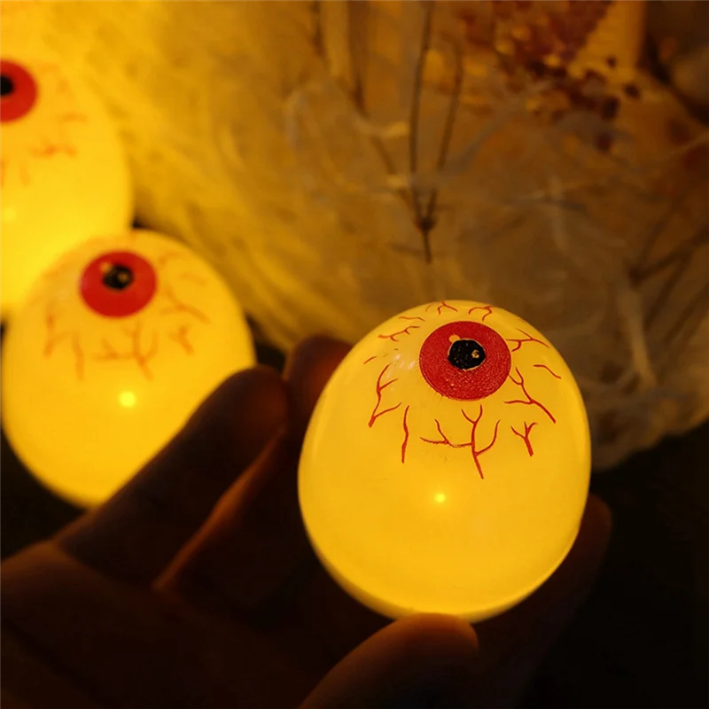AT05-12Pcs enormes luces de fiesta de terror globo ocular LED globos oculares aterradores luz de vela operada por batería para decoraciones de fiesta de Halloween