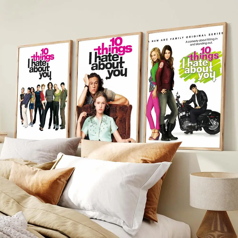 10 T-Things I Hate about You Poster PP Wall Art Prints Poster for Dorm Room Apartment Home Office Room Decor Gift Waterproof