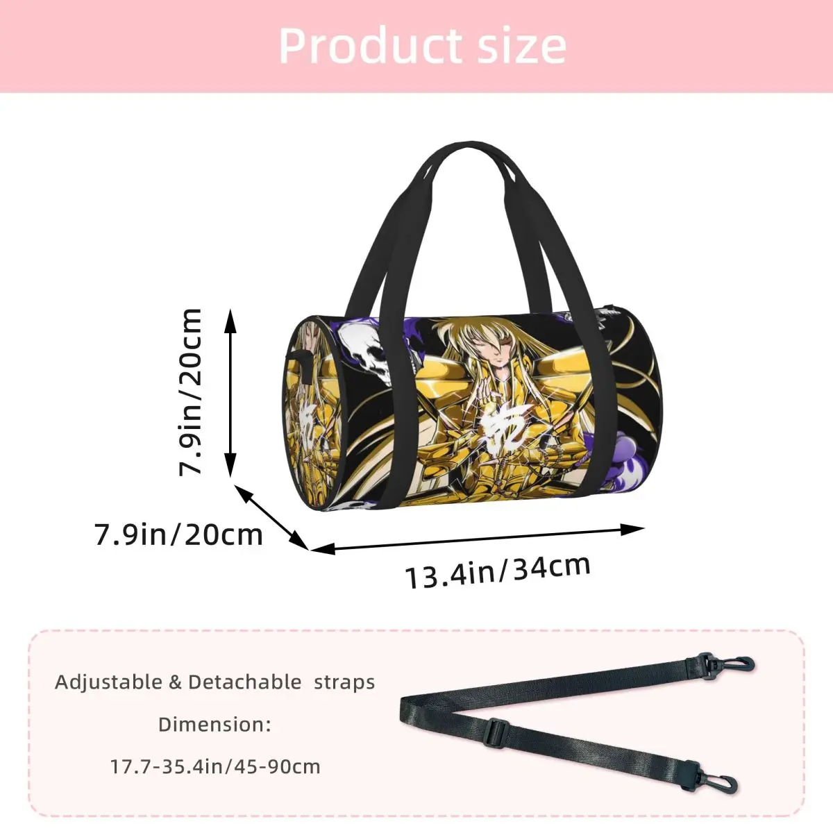 Knights Of The Zodiac Saint Seiya Luggage Bag Large Capacity Duffle Tote Bag Handbags Gym Bags Fitness Bag for Boys Girls