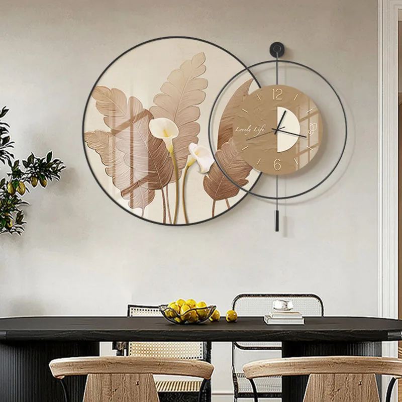 Round Modern Wall Clocks Aesthetic Korean Creative Fashion Minimalist Wall Watch Luxury Design Reloj Pared Home Decoration