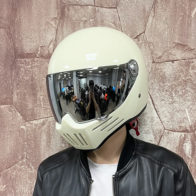 

Helmet Men Motorbike Full Face Motorycle Helmet Moto Retro Riding Motocross Vintage Full Face Helmets Capacete Moto For Adults