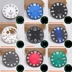 28.5Mm Horloge Wijzerplaat Nh35 Nh36 Groene Lichtgevende Wijzerplaat Past Seiko Skx007 Spd 6105 Tonijn Samurai Spb185 Horloge Case Nh35 Nh36 Wijzerplaten