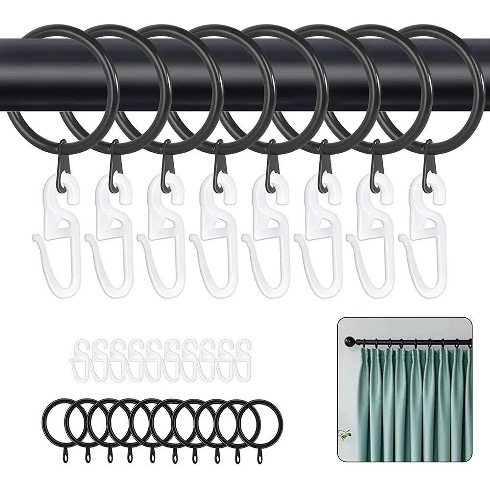 Druable Curtain Rings 10 Set Easy To Install For Curtains Rods Pole Voile Hanging Hooks Heavy Duty Replacement