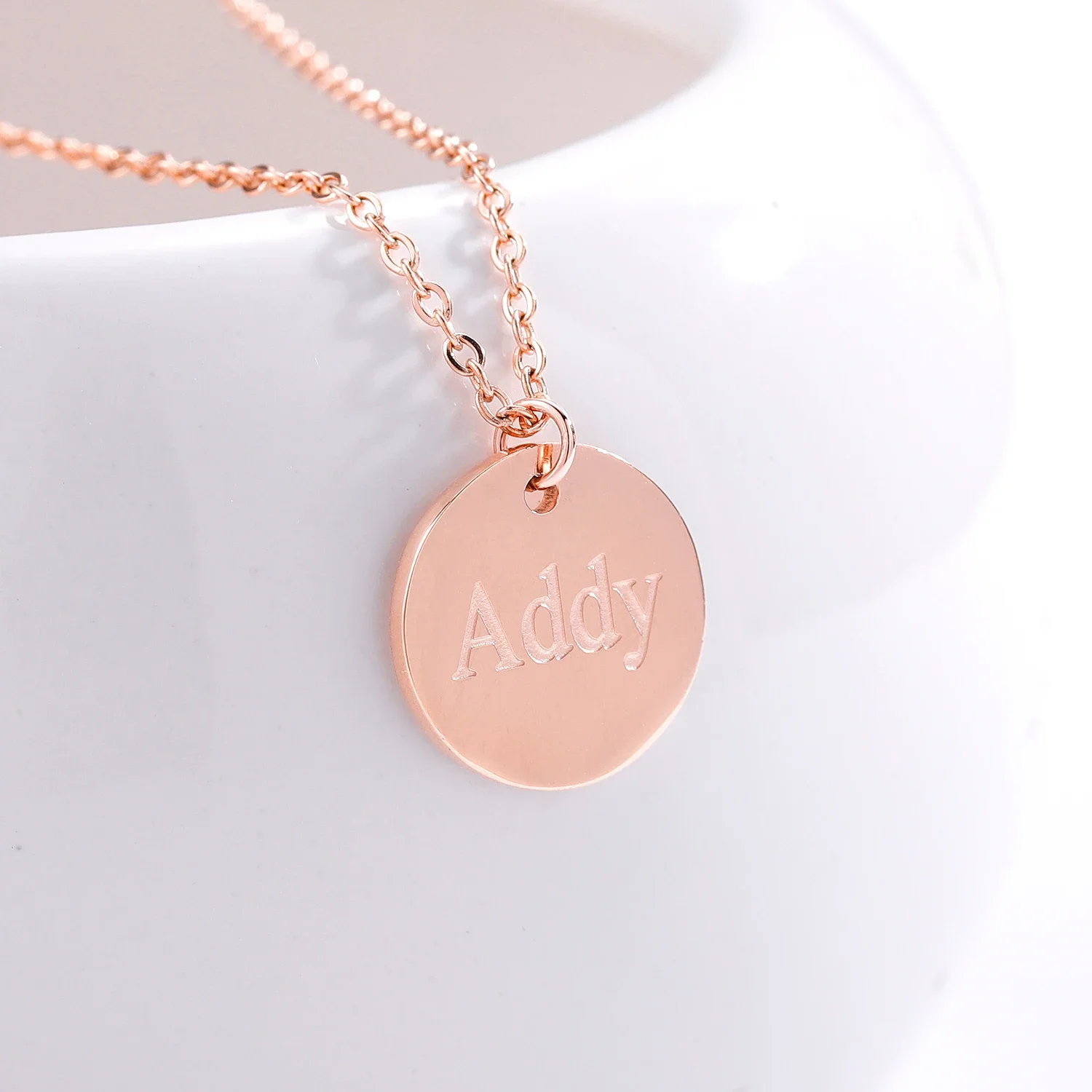 MYDIY Trendy Gold Carved Coin Pendant Necklace Custom Name Necklace Personalized Stainless Steel Pendant  For Women 2021 Jewelry