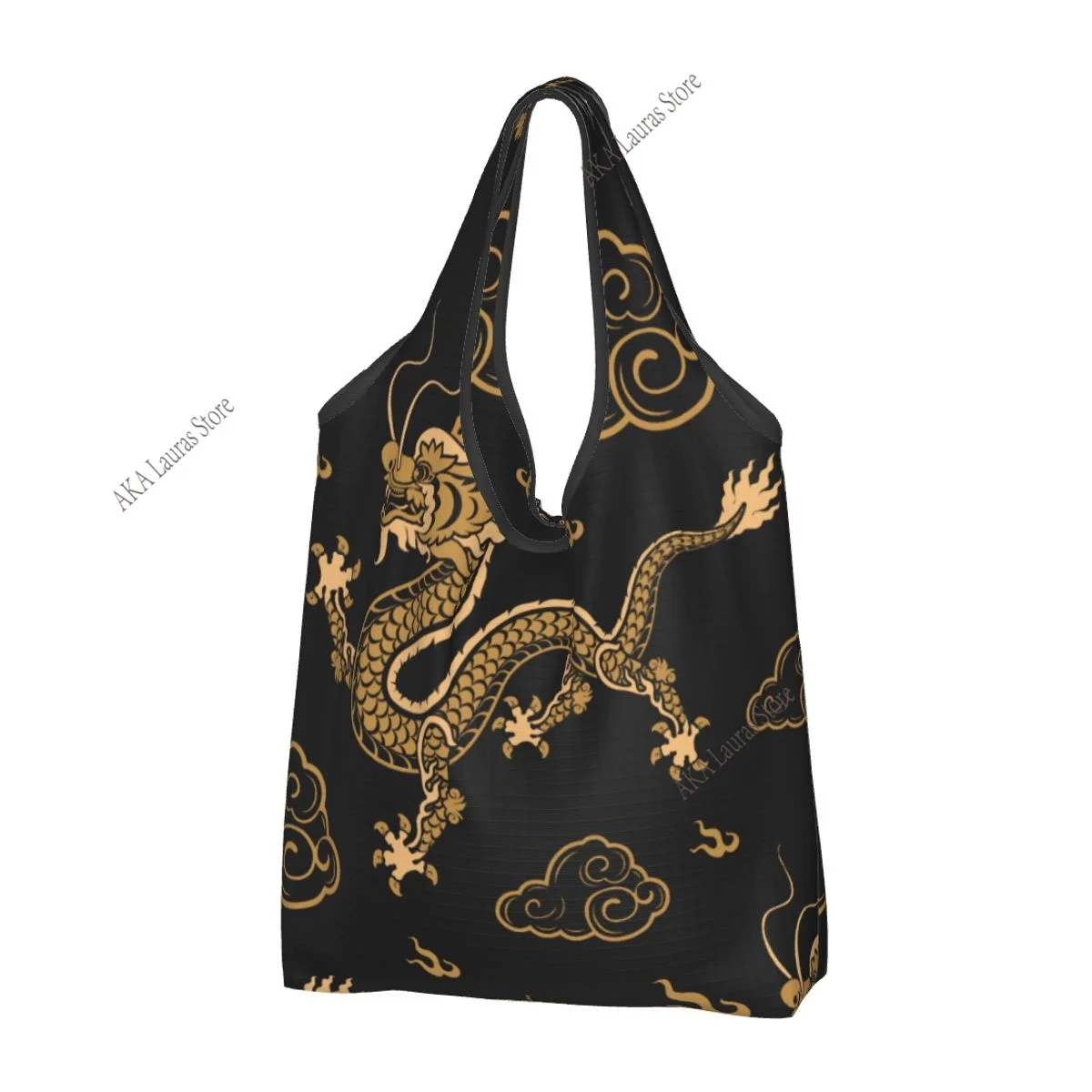 Shopping Bags Women Portable Dragon Snapback Big Capacity Grocery Shopper Tote Bags