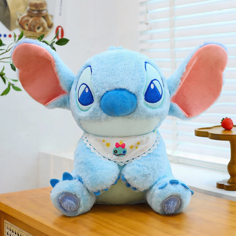 

Kawaii Disney Stitch Plush Toy with Scarf Fat Version Stitch Stuffed Doll Cute Plushie for Kids Birthday Gift Soft Cuddly Doll