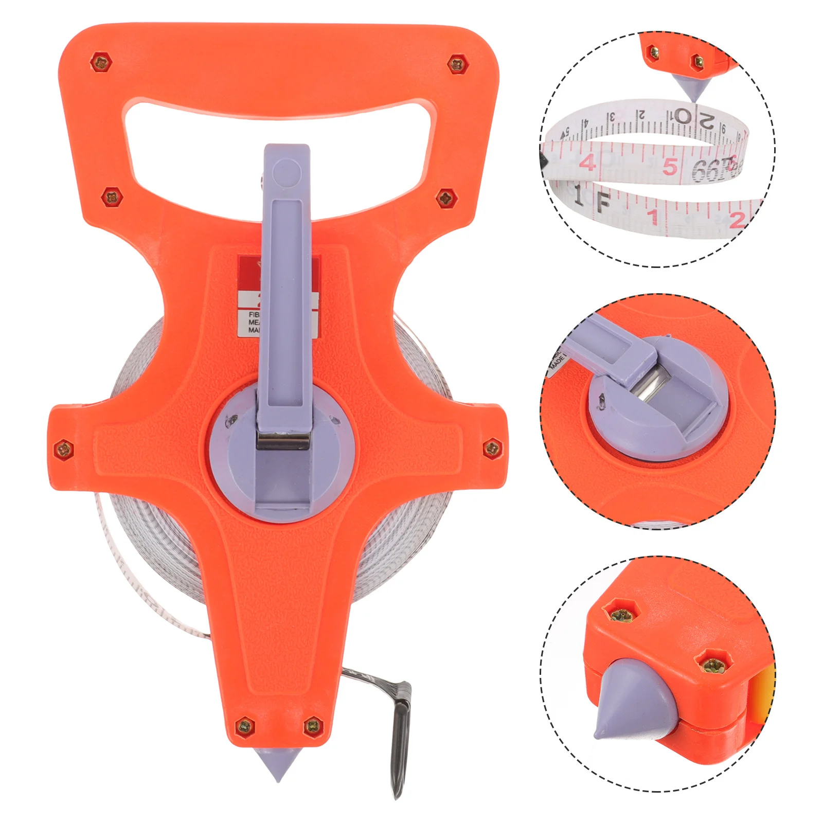 

20-Meter Open Reel Tape Measure Heavy Duty Plastic Frame For Construction Survey Track Field Long Distance Measuring Tool