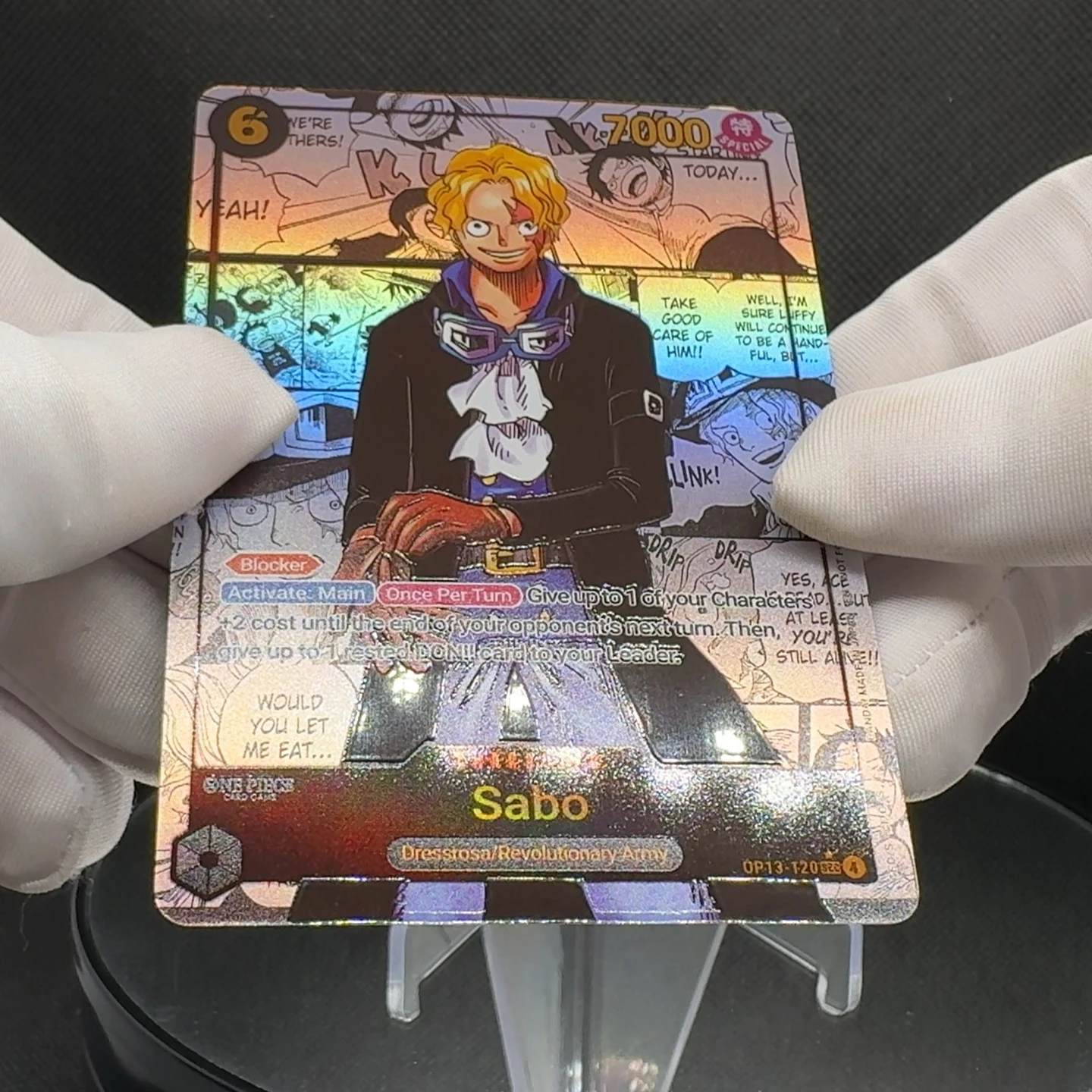 One Piece TCG OPCG English Manga Card OP13 3 Brother Manga Ace Sabo Luffy Traditional Printing Textured Foil Card