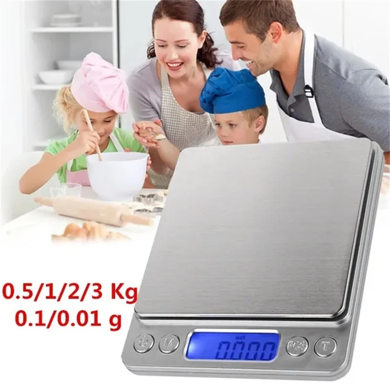 Kitchen Digital Scale Mini Pocket Scale Cooking Food Scale Precision Jewelry Scales with Back-Lit LCD Display PCS Tare Function